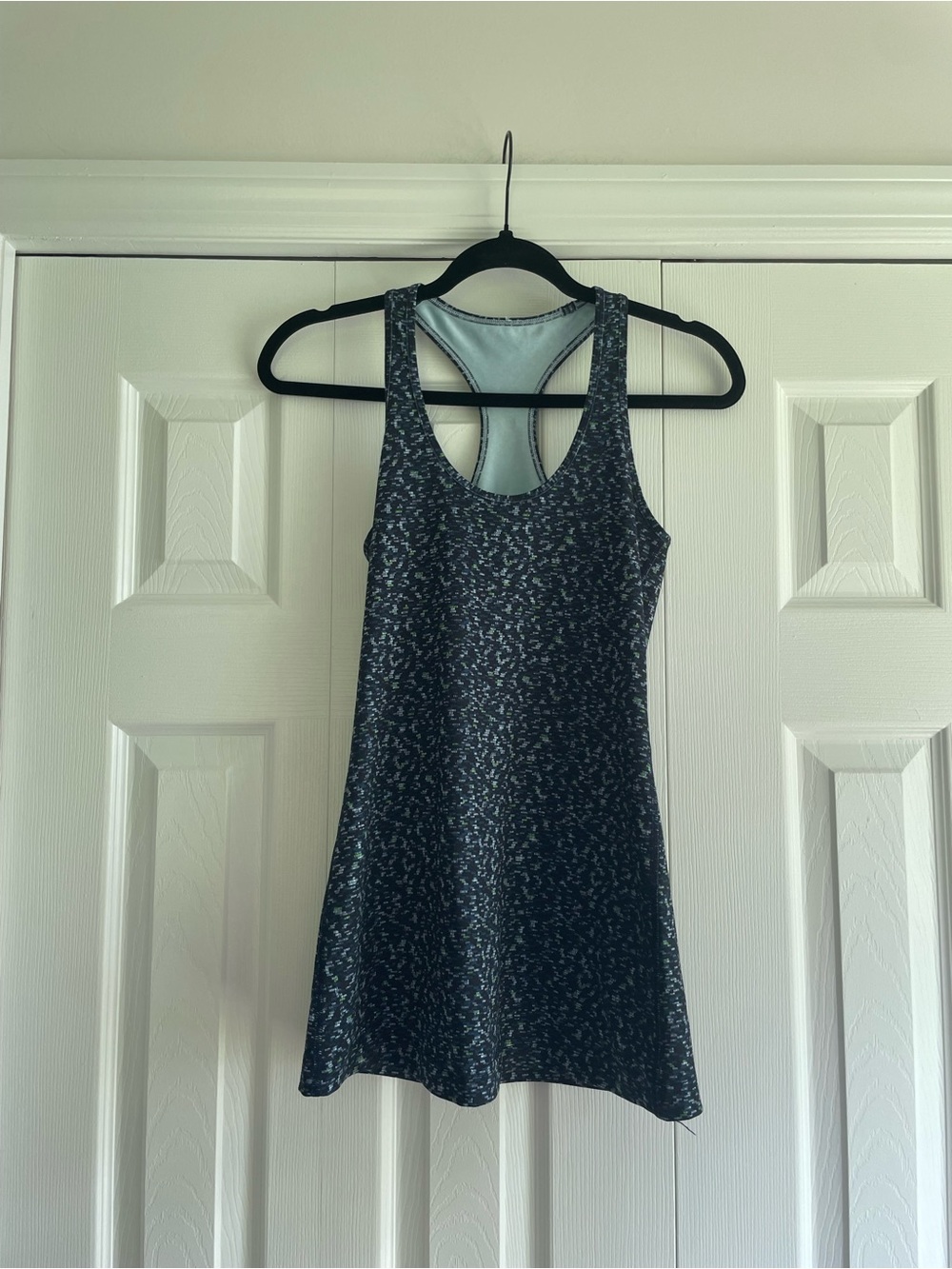lululemon athletica Black and Light Blue Patterned Racerback Tank